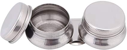 Stainless Steel Palette Cup,Large Mouth Double Dipper with Lid and Clip, Oil Container for Acrylic or Oil Paint