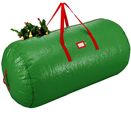 Zober Christmas Tree Bag - Artificial Christmas Tree Storage for Un-Assembled Trees up to 7’ Tall with Sleek Zipper - Also Accommodates Holiday Inflatables | 52 x 30 x 30 (Green)