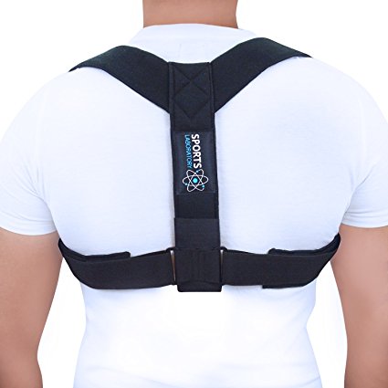 SPORTS LABORATORY Posture Corrector Adjustable Clavicle Back Support Brace for Men & Women