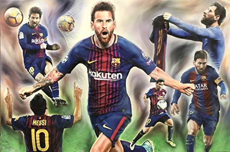 Lio Messi - Lionel Messi Barcelona FC Poster 24in x 36in Collage