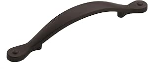 Amerock | Cabinet Pull | Matte Black | 3-3/4 inch (96 mm) Center to Center | Inspirations | 1 Pack | Drawer Pull | Drawer Handle | Cabinet Hardware