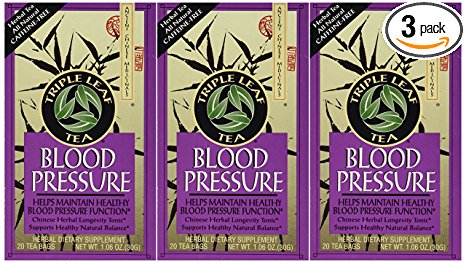 Triple Leaf Blood Pressure Tea Bags, 20 ct, 3 pk