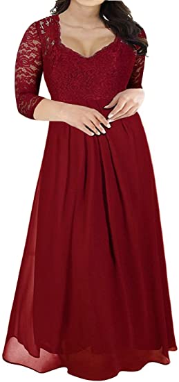 Nemidor Women's Deep- V Neck Sleeveless Vintage Plus Size Bridesmaid Formal Maxi Dress