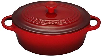 Le Creuset PG1260-0867 Stoneware Mini Oval Cocotte, 12-Ounce, Cerise