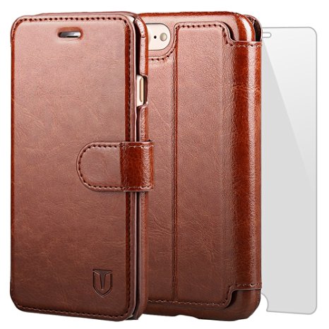 TANNC iPhone 7 Case Flip Leather Wallet Phone Case [Free Screen Protector Included][Card Slot][Flip][Wallet] - For iPhone 7- Brown