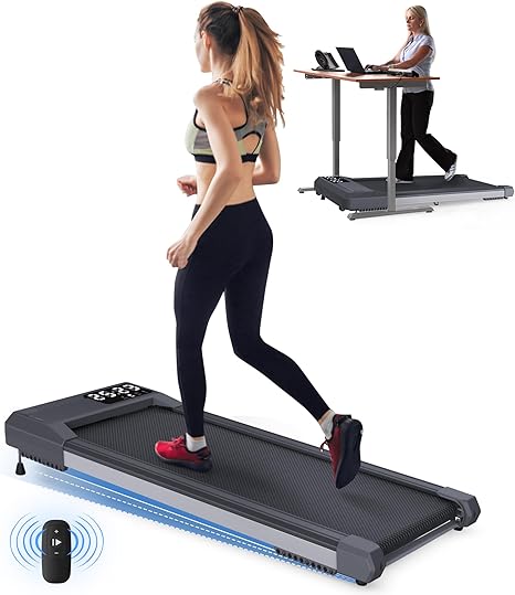 Standing Desk Walking Pad Treadmill with Incline, Under Desk Treadmill 300lbs Capacity 2.5HP Cardio Training, Portable Easy to Use and Move, Works with ZWIFT KINOMAP WELLFIT Apps, No Subscription Fees