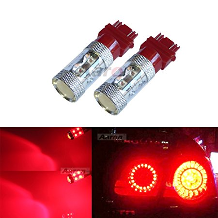 2Pcs Aaron Red 3157 3156 3057 60W Epistar LED Bulbs for Brake Tail Stop Lights