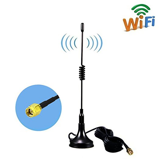 SMA 4G Magnet Mount Antenna,11DBI GSM High Gain 4G LTE Antenna Wifi Signal Booster Amplifier Modem Adapter Network Reception Long Range Antenna With 3M Wi-Fi Antenna Extension Cable SMA （ Black ）