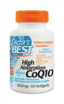 Doctor's Best High Absorption CoQ10 (100 mg), Softgels 60-Count