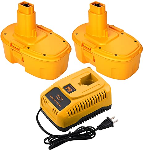 2 Packs 4.0Ah 18 Volt Ni-Mh DC9096 Battery and DC9310 Fast Charger Compatible with Dewalt 18V Battery DC9098 DC9099 DW9099 DW9098 DW9096 DW987