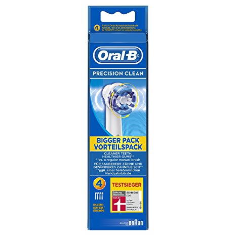 Oral-B PrecisionClean Electric Toothbrush Replacement Heads Powered by Braun - Pack of 4