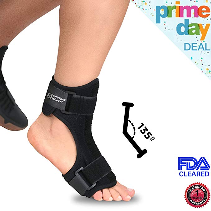 Everyday Medical Plantar Fasciitis Night Stretching Splint - Ergonomic Fit Plantar Fasciitis Arch Support With Bendable Rigid Metal Instep - At Home Healing For Arch Foot Pain, and Achilles Tendonitis