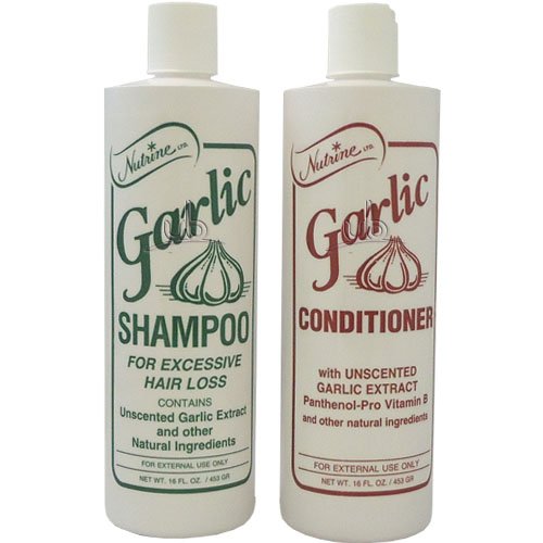 Nutrine Garlic Shampoo   Conditioner Combo Set Unscented 16 oz by Vidimear