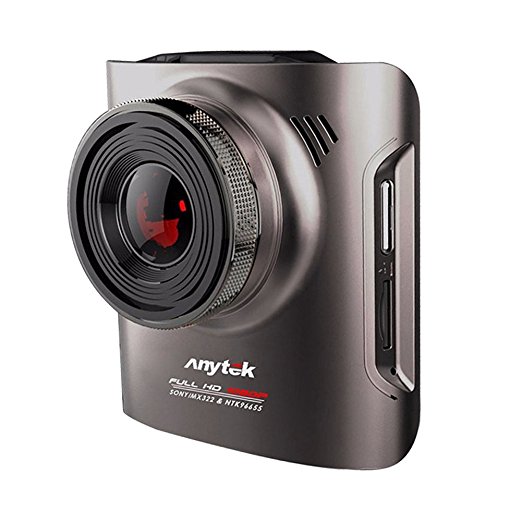 Car Dash Cam, Anytek Dashboard Camera Recorder with 2.3" LCD Screen Full HD 1920 x 1080, 170 Degree Wide Angle Lens, G-Sensor, WDR, Loop Recording, Brown