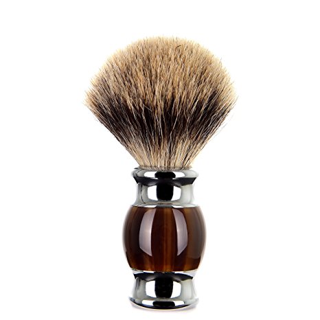 Shaving Brush, Edow Pure Badger Hair Shaving Brush with Luxury Metal Handle for any Manual Shaver