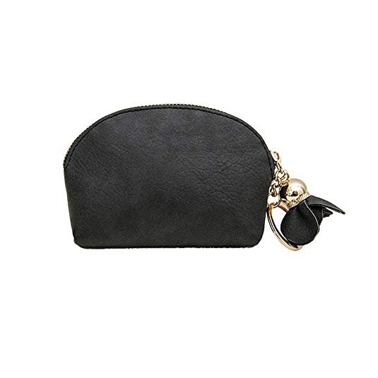 Women Leather Small Mini Wallet Holder Zip Coin Purse Clutch Handbag By Ammazona