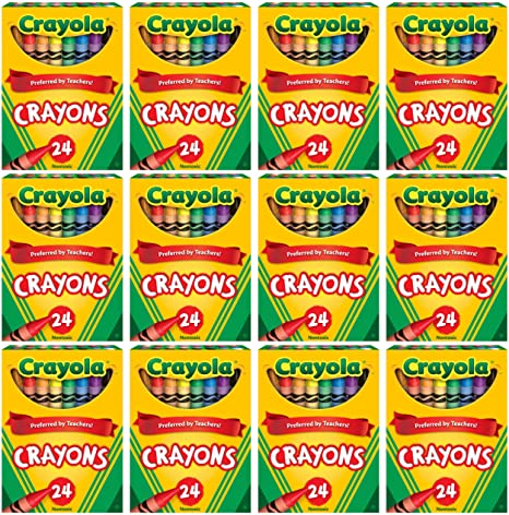 Crayola Crayons Bulk, 12 Crayon Packs with 24 Assorted Colors, School Supplies, Stocking Stuffers