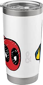 Marvel Studios Deadpool & Wolverine Mask & Claw Emoji Icons Stainless Steel Insulated Tumbler