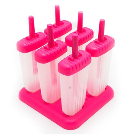Popsicle Molds Ice Pop Makers by CookArt Plastic Popsicle Tray Set Pink