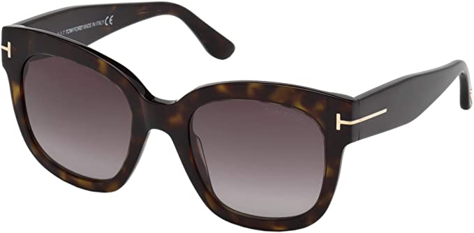 Tom Ford FT0613 52T Dark Havana Beatrix Square Sunglasses Lens Category 3 Size