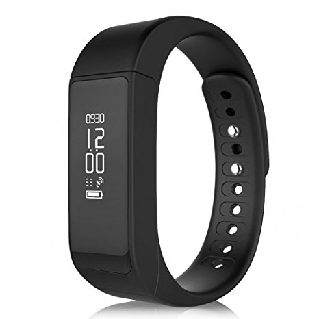 EFO-S BLACK K5 Wireless Activity and Sleep Monitor Pedometer Smart Fitness Tracker Wristband Watch Bracelet for Men Women Boys Girls Ladies Man iPhone 6 Plus 5S 5C 5 4S, Galaxy S6 S5 S4 S3, Note 4 3 2, Nexus 4 5 7 10, HTC One, One 2 (M8), LG G3, MOTO X G, most other Phones.