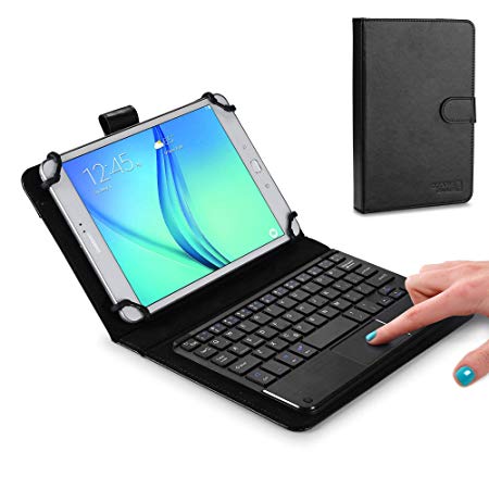 Cooper Touchpad Executive [Multi-Touch Mouse Keyboard] case for 7 to 8" Tablets | Android, Windows | Bluetooth, Soft Leather, 100hr Battery (Black)