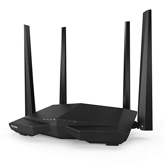 Tenda AC6 Smart Dual Band AC1200 Wireless Router with 4 x High-Gain Antenna, Easy Setup, UK Plug