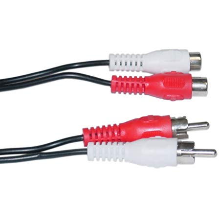 CableWholesale 6-Feet 2 RCA Male/2 RCA Female, Cable Extension, (10R1-02206)