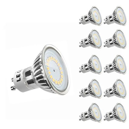 LE 35W MR16 GU10 LED Bulbs 50W Halogen Bulbs Equivalent 300lm Warm White 3000K 120Beam Angle Recessed Lighting Track Lighting LED Light Bulbs Pack of 10 Units