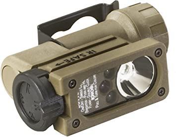 Streamlight 14102 Sidewinder Compact Tactical Flashlight with C4 LEDs, Helmet Mount and CR123A Lithium Battery, Coyote - 55 Lumens
