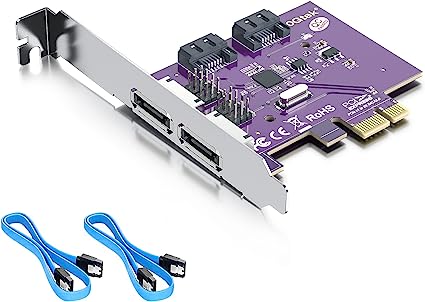 2 Port eSATA3.0 or 2 Port SATA3.0 Non-Raid Controller Card, X1, with 2 SATA Cable, Support SSD and HDD