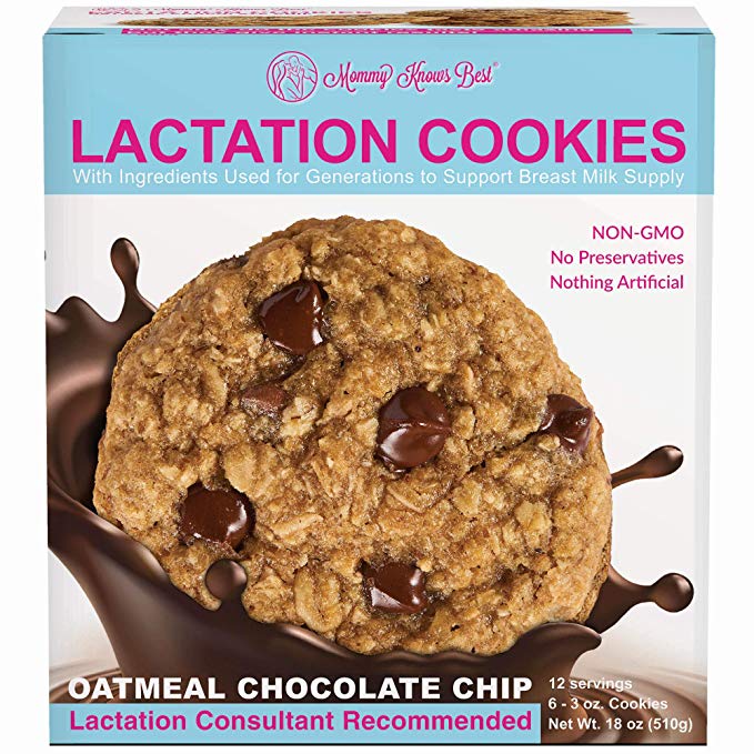 Lactation Cookies Breastfeeding Supplement - Oatmeal Chocolate Chip - 6 XL Cookies 12 Servings - Support Mothers Breast Milk Supply Increase - with Brewers Yeast Powder 100% Fenugreek Free…