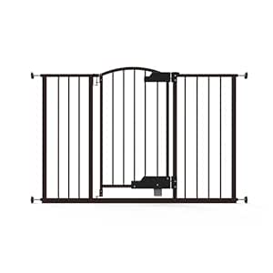 Summer by Ingenuity Hands-Free Foot Open Thruway 52W Series Pet & Baby Gate, 29"-52" Wide, 28" Tall, Pressure or Hardware Mounted, Wall or Banister in Doorway or Hallway - Espresso