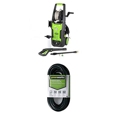 GreenWorks GPW1702 13 and 1700 PSI 1.2 GPM Electric Pressure Washer with Hose Reel