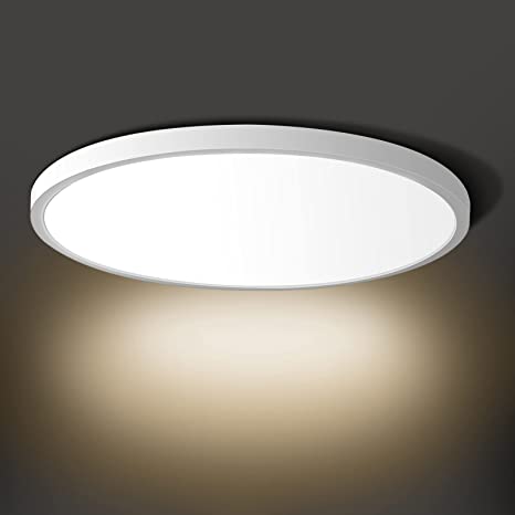 LED Flush Mount Ceiling Light Fixture, 3200ML 4000k Natural White 12 Inch Flat Modern Ceiling Lighting, 24W(240W Equivalent), Used in Bedroom, Bathroom, Kitchen, Corridor, Etc