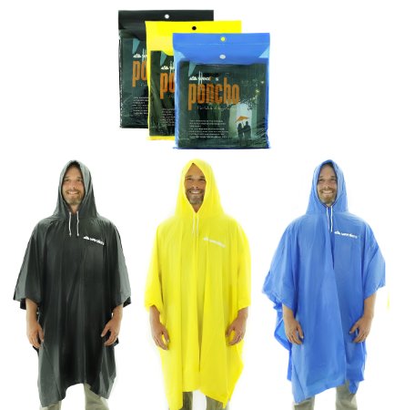 Wealers Reusable Pvc Poncho Lightweight and Breathable One Size Fit Most with Hood