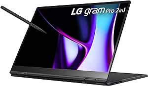 LG gram Pro 2 in1 16-inch Lightweight and Versatile Laptop, Intel Evo Edition - Intel Core Ultra 7, 16GB RAM, 1TB SSD, Black