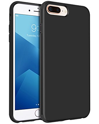 iPhone 8 Plus Case, iPhone 7 Plus Case, BENTOBEN Ultra Slim 2 in 1 Dual Layer Hybrid Hard PC Flexible TPU Rugged Drop Protection Protective Phone Case for iPhone 8 Plus / 7 Plus (5.5"), Black