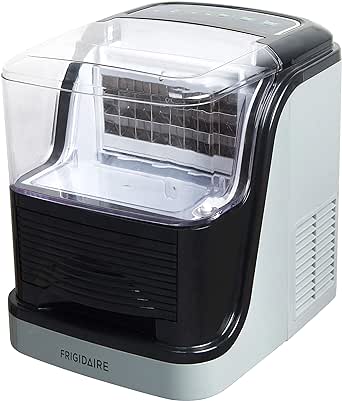 Frigidaire EFIC229-VCM FRIGIDAIRE-33LBS per day Square Clear Cube COMPACT ICE MAKER-Viewing Window-Silver, Standard