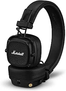 Marshall Major V Bluetooth Wireless Headphones, 100 Hours playtime - Black