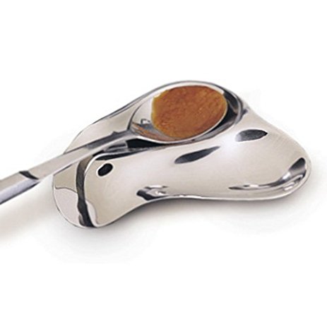 RSVP Stainless Steel Double Spoon Rest.  7"