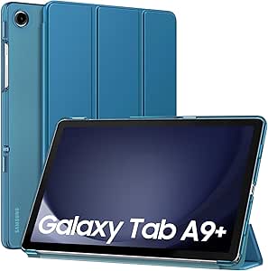 MoKo Case for Galaxy Tab A9 /A9 Plus 11 inch 2023, Slim Stand Protective Smart Cover with Hard PC Translucent Back Shell for Tab A9 Plus Tablet (SM-X210/X216/X218), Auto Wake/Sleep, Peacock Blue