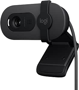 Logitech Brio 100 Webcam Full HD pour réunions/Streaming, équilibre Auto de l'éclairage, Micro intégré, volet de confidentialité, USB-A, pour Microsoft Teams, Google Meet, Zoom - Graphite