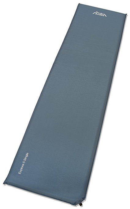 Andes Explora 5cm Single Self Inflating Camping Mat/Mattress, 195cm x 55cm, Carry Bag Included