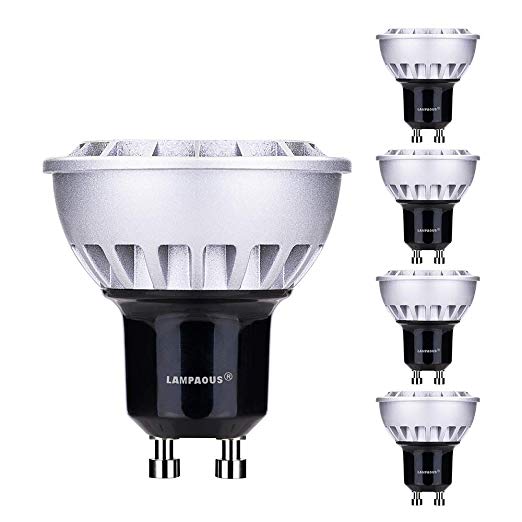 LAMPAOUS 7W LED GU10 Bulbs 120V Daylight,50W Halogen Light Bulb Replacement,led Recessed Ceiling Light,4000K Netural White,450lm Daylight Reflector Spotlight,Non-Dimmable Indoor Lighting,4 Pack