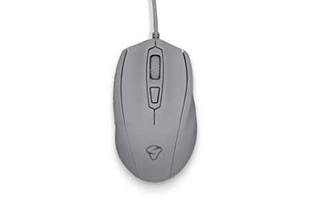 Mionix Castor Shark Fin-6 Button Ergonomic Optical Gaming Mouse Grey-Perfect for Esports Made for Gamers and Artists-Gray Cable Color-Native 5000 Dpi