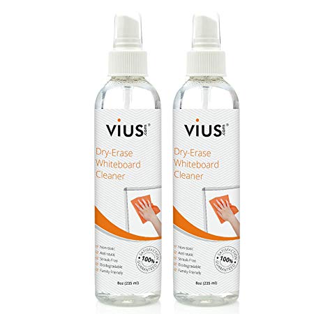 vius Whiteboard and Dry Erase Board Liquid Cleaner (8oz 2-Pack)