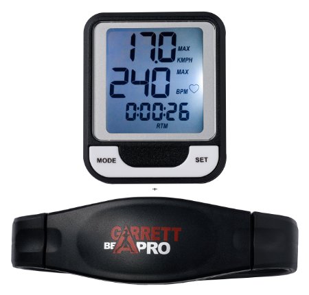 Garret Pro Best Wireless Bicycle/Cycling Computer & Heart Rate Monitor, Speedometer, Odometer and Calorie Counter