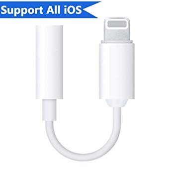 Apple MFi Certified Lightning to 3.5 mm Headphones Metal Case Jack Adapter Cable Upgrade Compatible iPhone 7/7 Plus / 8/8 Plus/X/XS/XR Power Cord Mic&Remo Music Control
