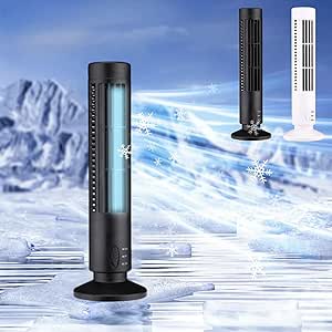 Portable Automatic Remote Conditioner Fan - USB Charging Conditioner With 2 Speeds Simulates Natural Wind To Bring Cool, Suitable For Home Offices Bedrooms Coolings Fan With Light 2024 (Black)